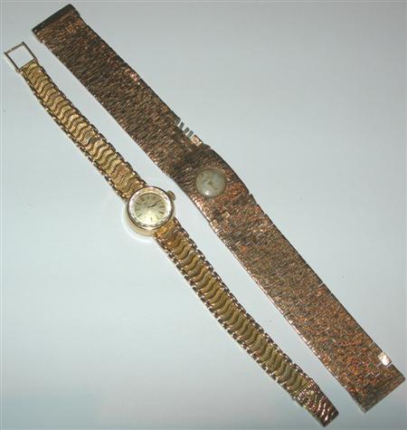 Appraisal: OMEGA - a lady's ct gold wrist watch with baton