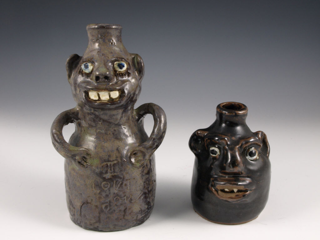 Appraisal: Georgia Folk Pottery Marie Rogers Two Pieces a figure with