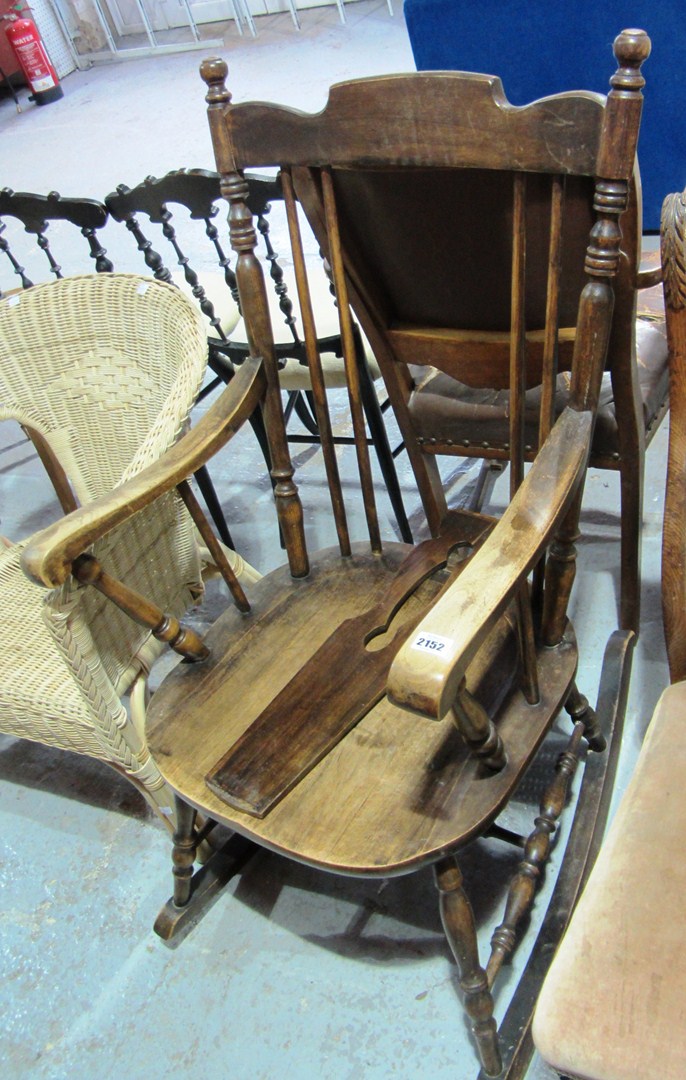 Appraisal: A stick back rocking chair