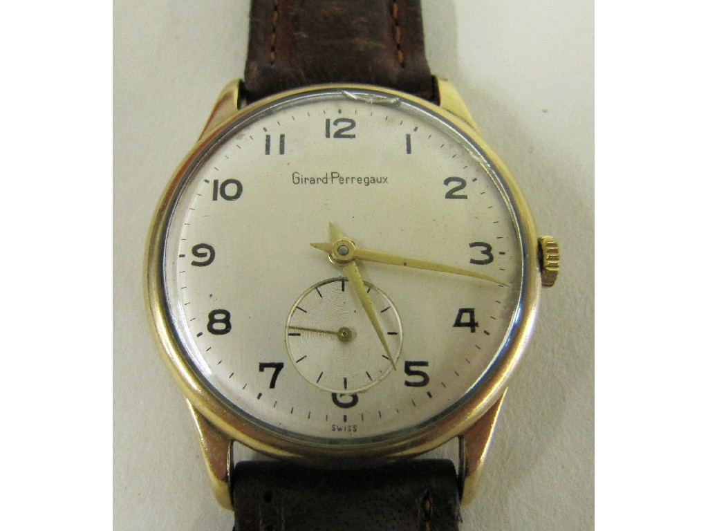 Appraisal: Gents 's ct gold cased Girard Perregaux wrist watch with