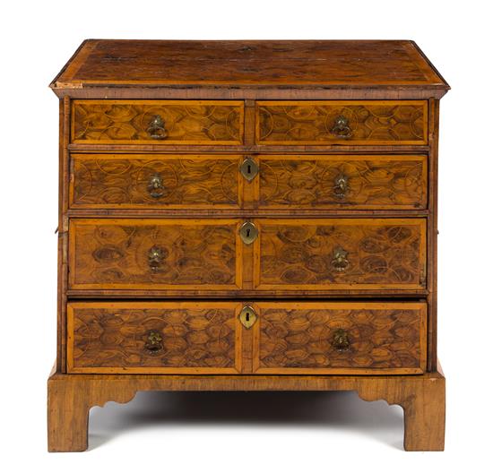 Appraisal: Sale Lot A Georgian Style Oysterwood Veneered Chest of Drawers