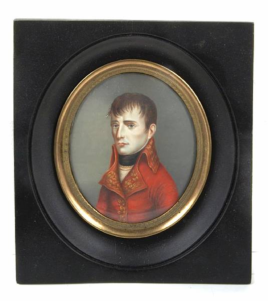 Appraisal: A portrait miniature of Napoleon dimensions x in