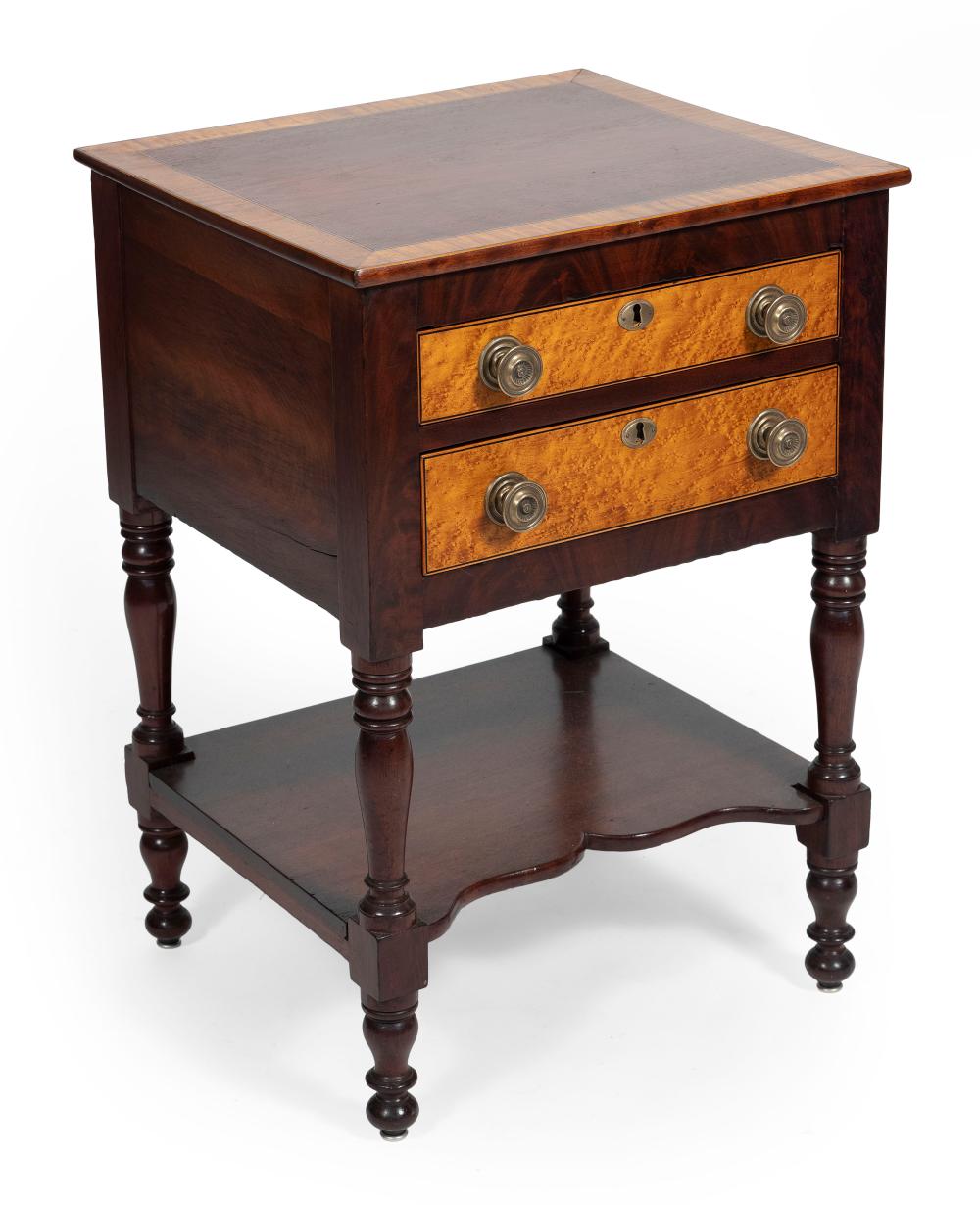 Appraisal: SHERATON TWO-DRAWER STAND EARLY TH CENTURY HEIGHT WIDTH DEPTH SHERATON