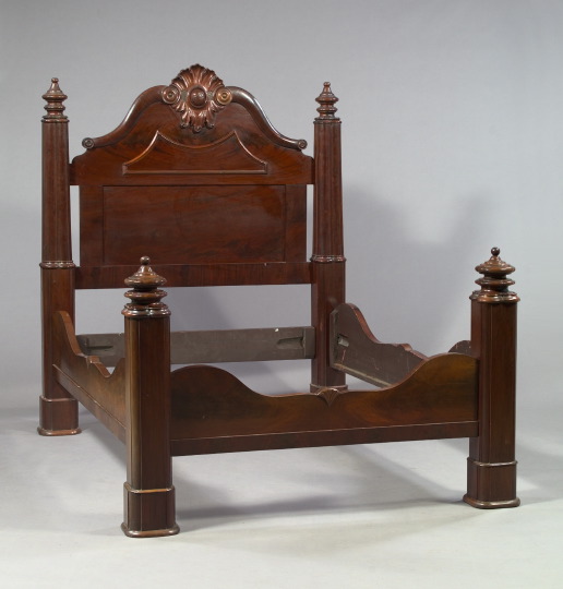 Appraisal: American Transitional Late Classical to Rococo Revival Mahogany Tall-Post Bed