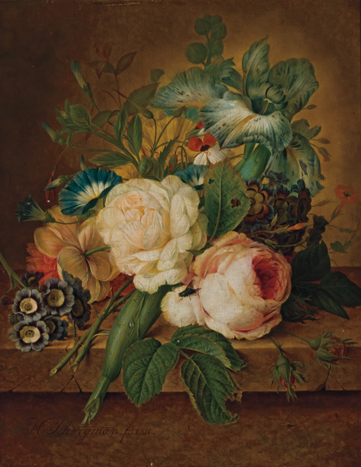 Appraisal: HENDRIK SCHWEGMEN Dutch - Floral Still Life oil on panel