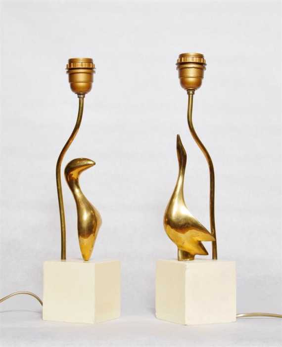 Appraisal: JEAN PHILIPPE PAIR OF LAMPS circa Gilt bronze and synthetic