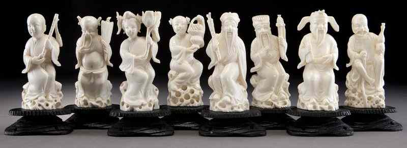 Appraisal: Chinese carved ivory eight immortals International buyers should note that