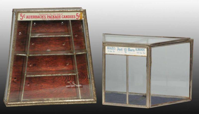 Appraisal: Lot of Glass Metal Display Cases Description Used for candies