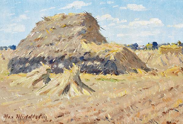 Appraisal: MAX MIDDLETON BORN The Haystack oil on canvasboard MAX MIDDLETON