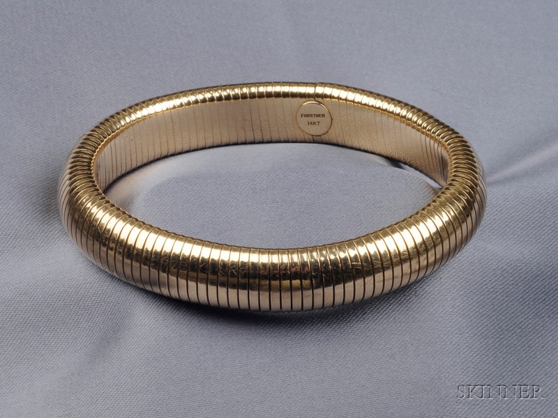 Appraisal: Retro kt Gold Tubogas Bracelet Forstner dwt interior cir in