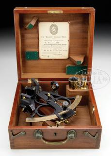 Appraisal: CASED SEXTANT BY HEATH CO OF LONDON The black metal