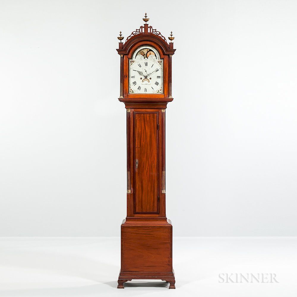 Appraisal: Simon Willard Inlaid Mahogany Isaiah Thomas Jr Labeled Tall Clock