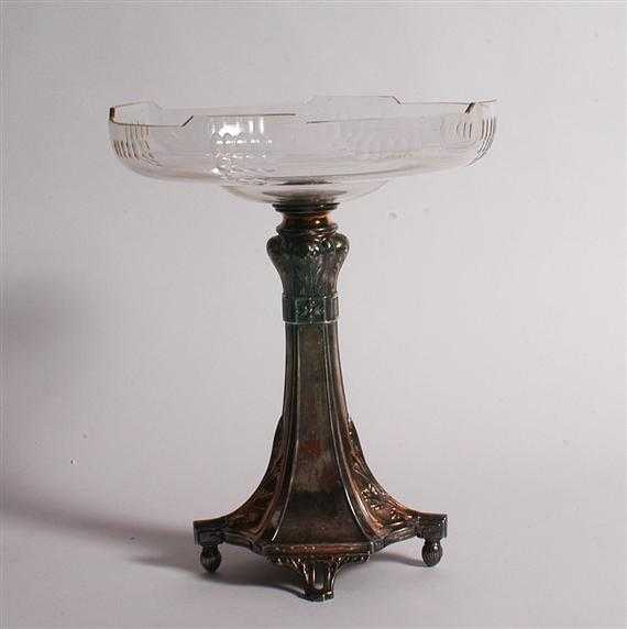 Appraisal: GERMAN FOOTED BOWL circa marked WMF Silver gilt and cut