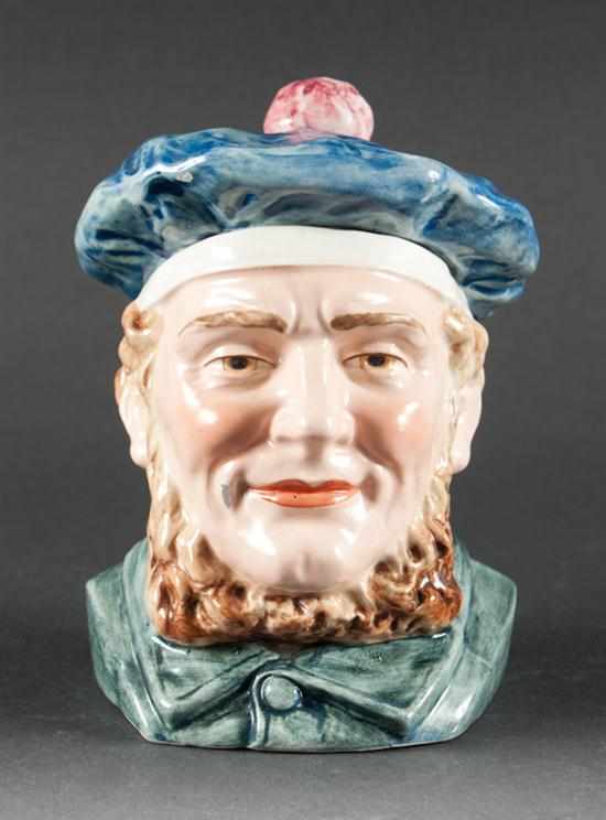 Appraisal: German ceramic Scotsman's head-form tobacco jar late th century in