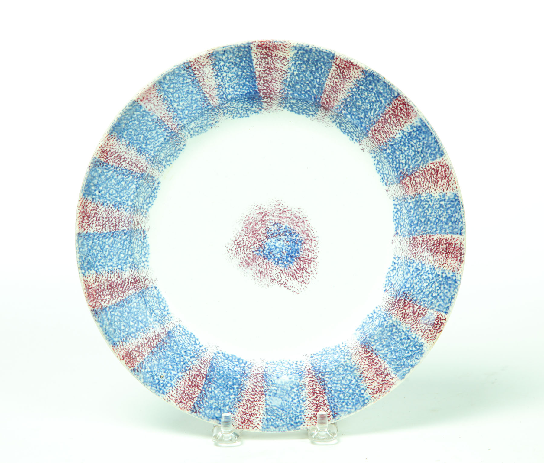 Appraisal: RAINBOW SPATTERWARE PLATE England nd quarter- th century Blue and