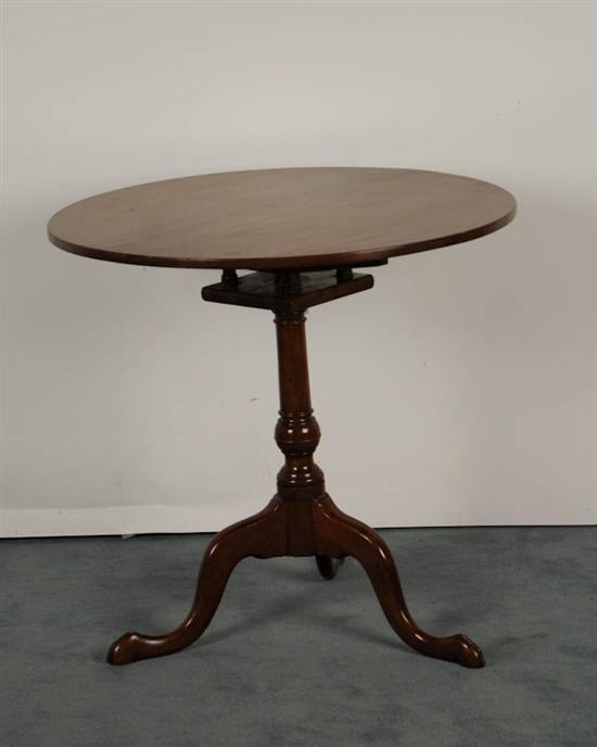 Appraisal: A th C Birdcage Tilt-top Tea Table possibly of chestnut