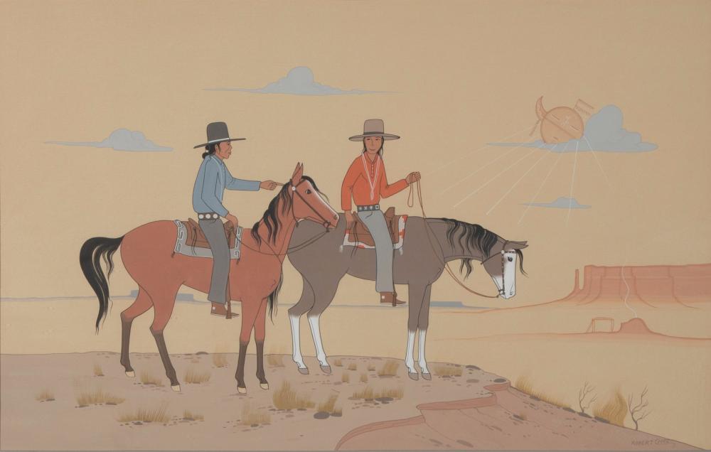 Appraisal: ROBERT CHEE HASHKE-YIL-E-CALE UNTITLED HORSEBACK RIDERS Robert Chee Hashke-Yil-e-Cale Din