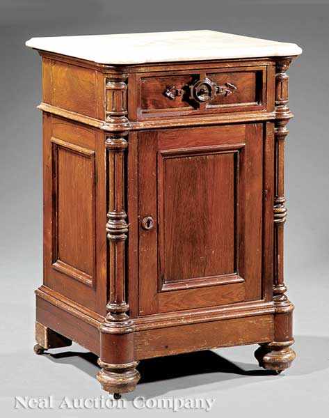 Appraisal: An American Renaissance Carved Walnut Bedside Commode late th c