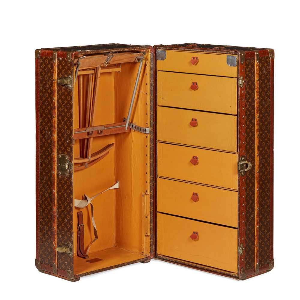 Appraisal: LOUIS VUITTON MONOGRAM WARDROBE TRUNK EARLY TH CENTURY with original