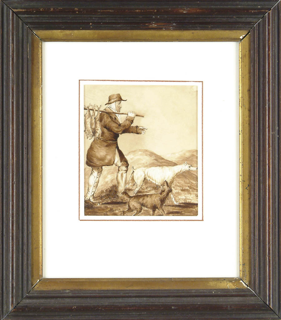 Appraisal: UNSIGNED th Century BACK FROM THE HUNT Watercolor on paper