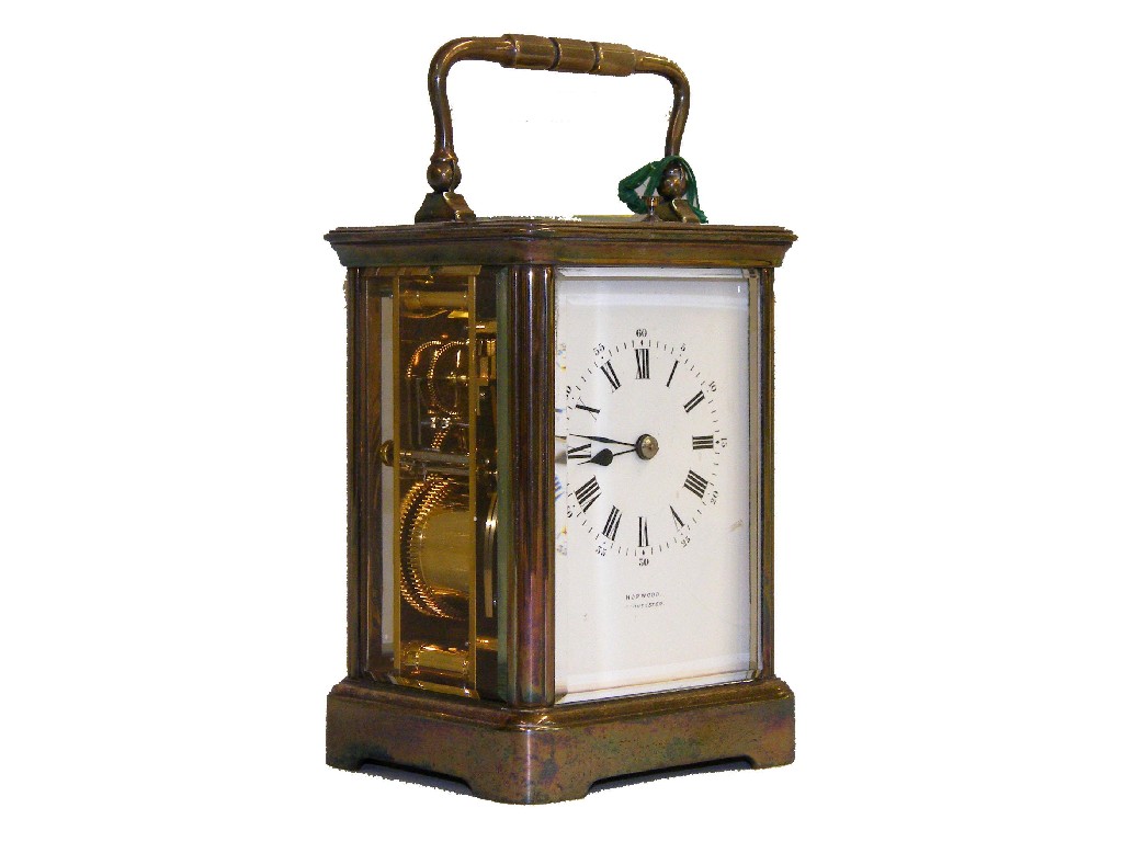 Appraisal: Repeater carriage clock striking on a gong the dial signed