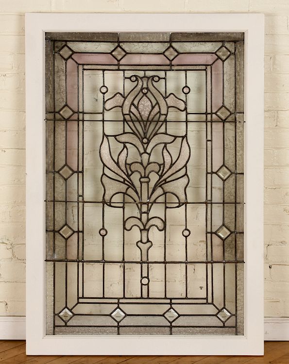 Appraisal: AN AMERICAN LEADED AND JEWELED WINDOW C An American leaded