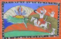 Appraisal: A framed miniature painting from India th Century A battle