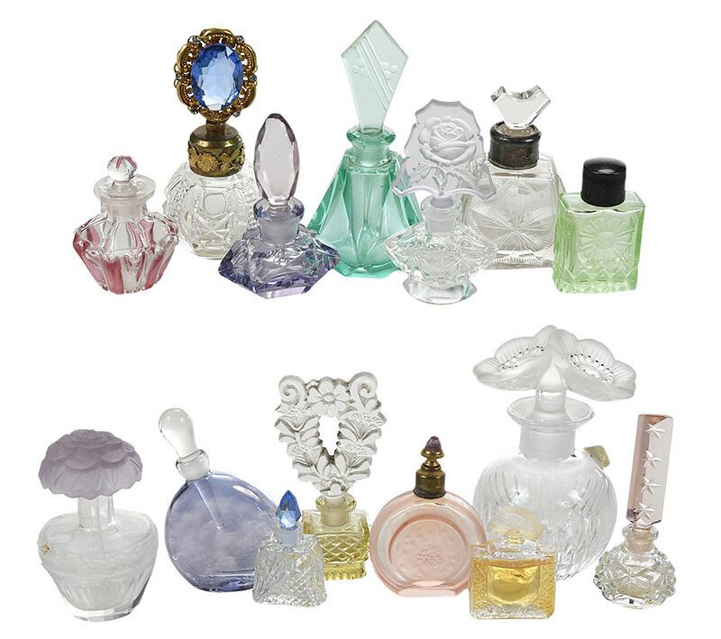 Appraisal: Assorted Small Glass Perfume and Scent Bottles comprising cut molded