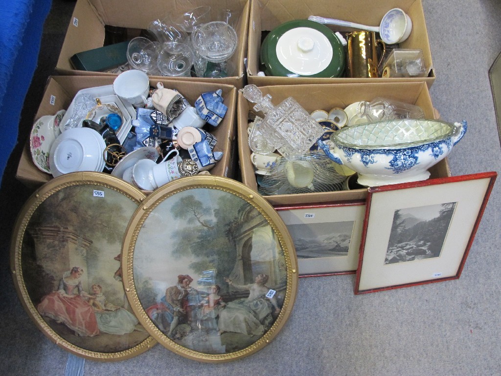 Appraisal: Lot comprising four boxes of assorted ceramics and glass two