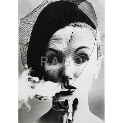 Appraisal: William Klein American b Smoke Veil Paris Vogue Gelatin silver