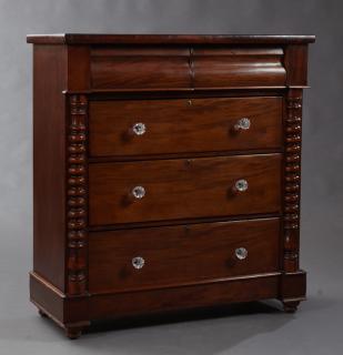 Appraisal: Carved Mahogany English Chest late th c the r Carved