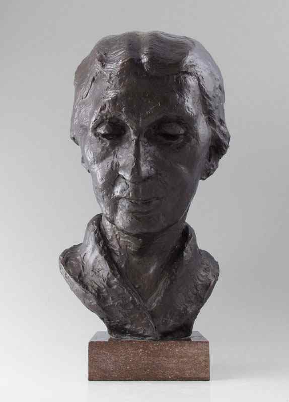 Appraisal: BRONZE BUST OF SUSAN B ANTHONY SIGNED BURNS '' h