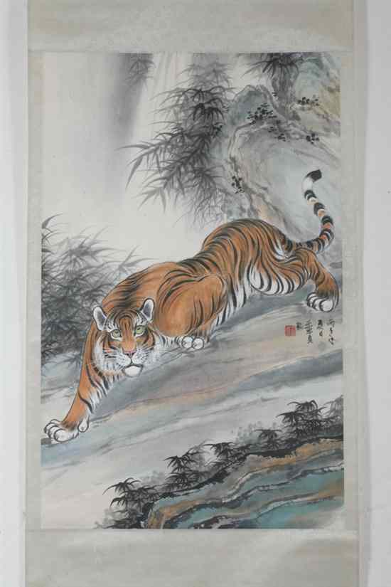 Appraisal: AFTER WANG ZHONG LIANG Chinese th century TIGER ink and