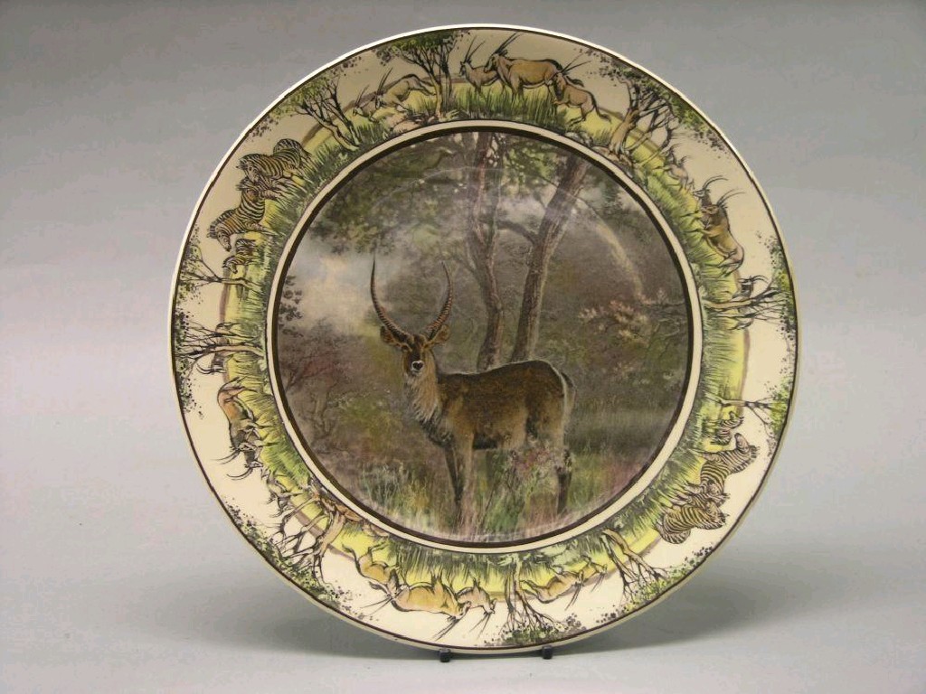 Appraisal: A Royal Doulton charger African series Waterbuck African Game Reserve