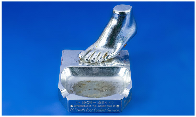 Appraisal: White Metal Novelty Ashtray Commemorating The Jubilee Year Of Dr