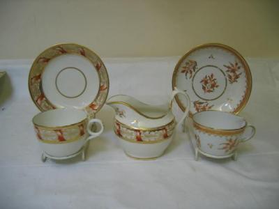 Appraisal: A GRAINGERS WORCESTER PORCELAIN BUTE SHAPED TEA CUP AND SAUCER