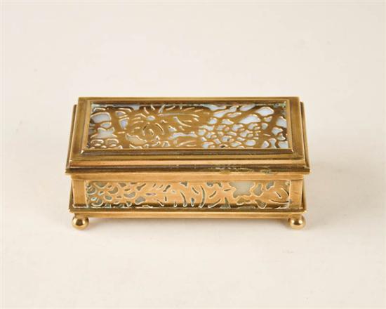 Appraisal: A Tiffany Studio Box probably from the Grapevine desk set