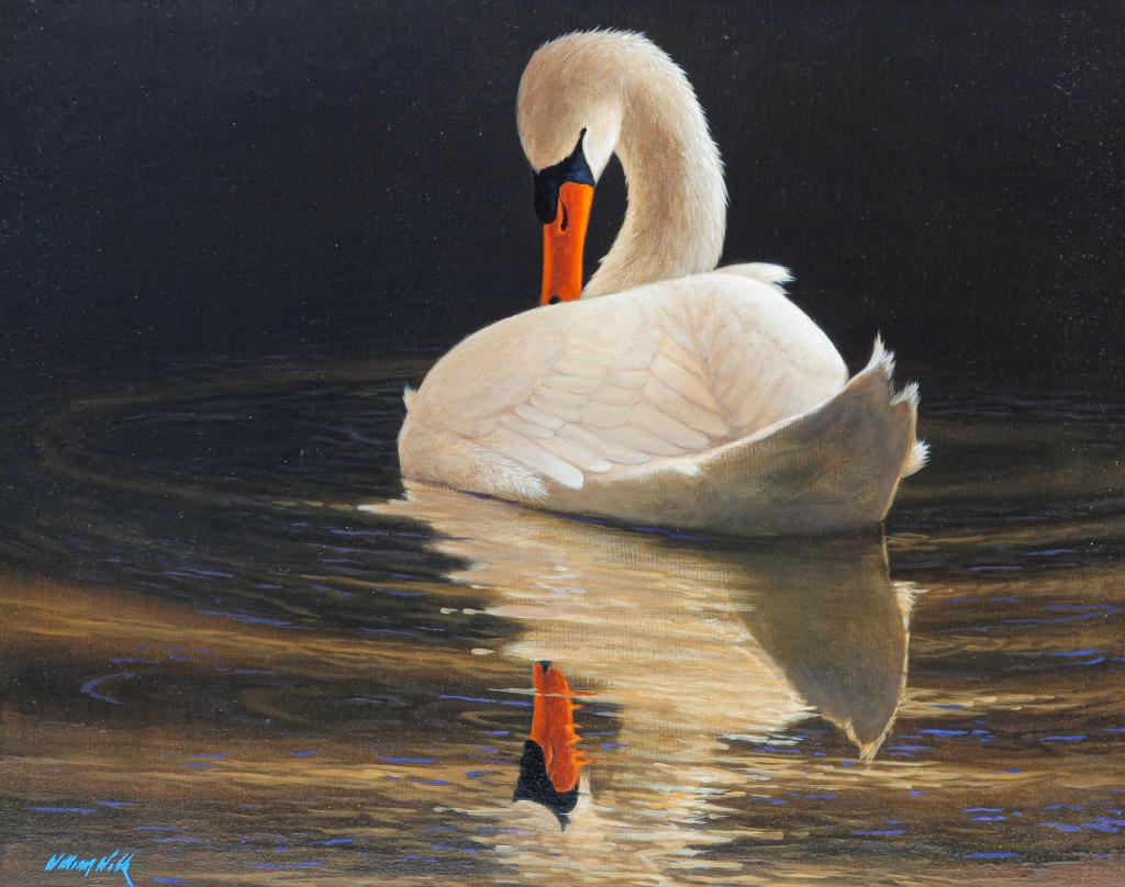 Appraisal: PORTRAIT OF A SWAN BY WILLIAM WOLK American b Oil