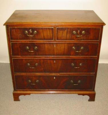 Appraisal: A GEORGE III MAHOGANY CHEST late th century with moulded