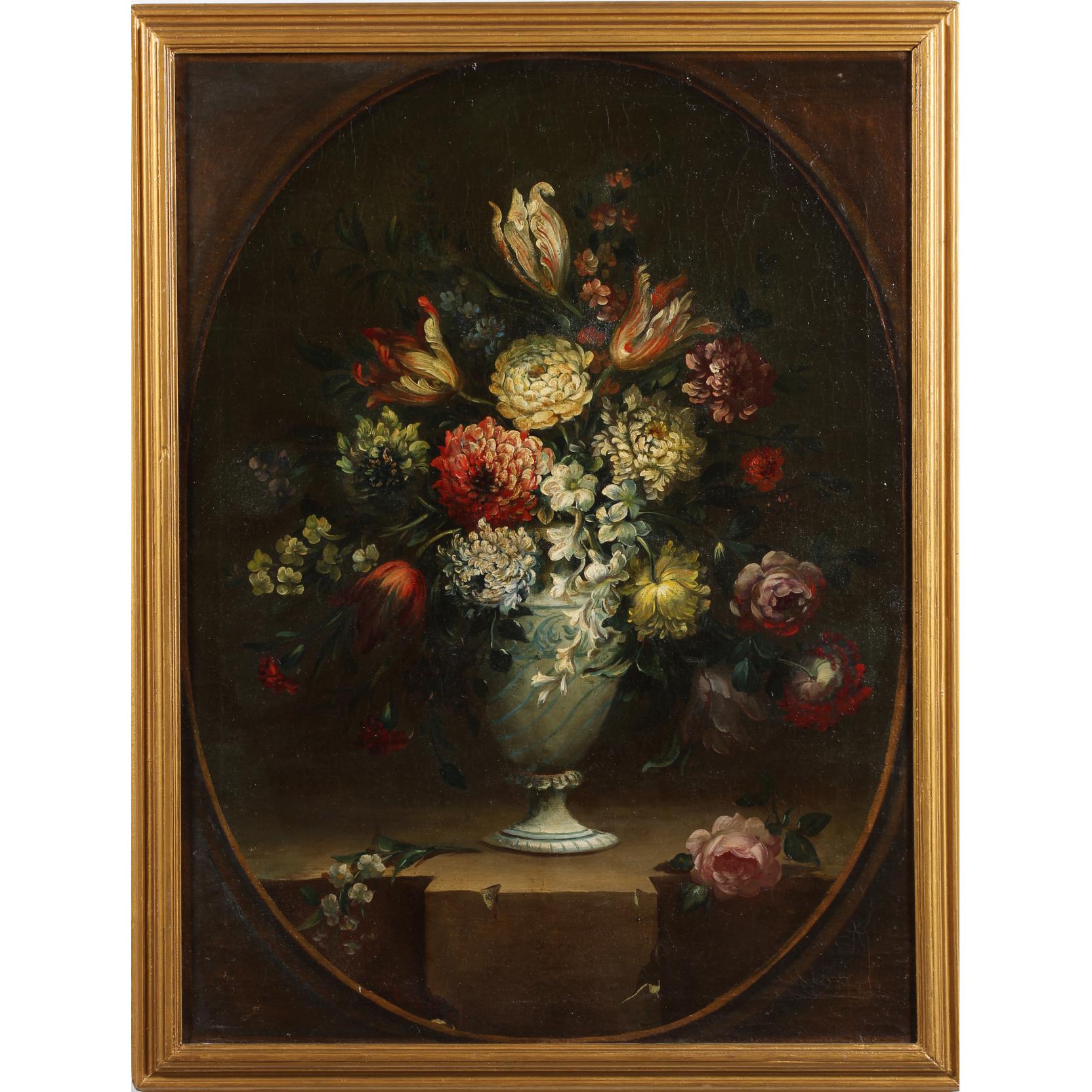 Appraisal: Antique Dutch School Still Life oil on canvas unsigned th