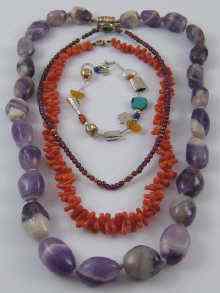 Appraisal: A mixed lot comprising a branch coral necklace approx cm