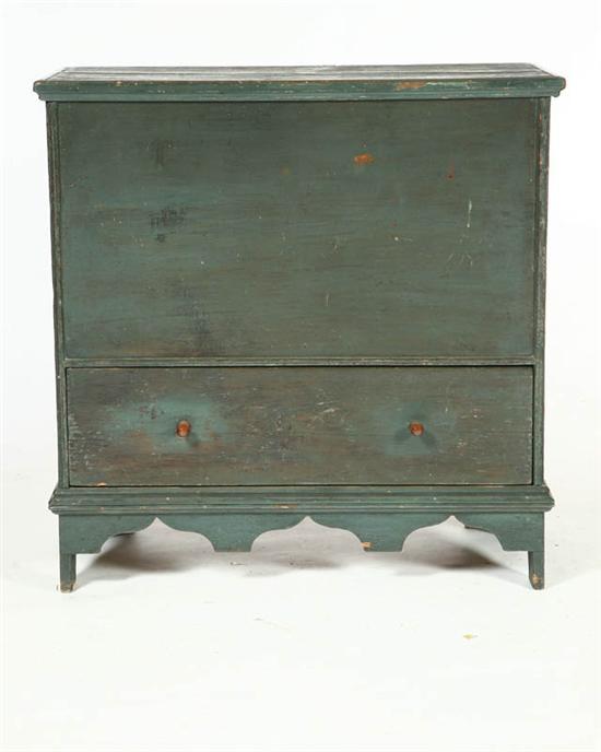 Appraisal: MULE CHEST New England early th century pine Cutout feet