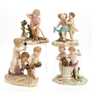 Appraisal: Group Meissen figures Group Meissen figures th th c Germany