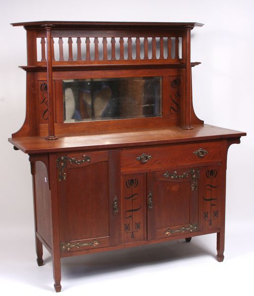 Appraisal: Early th Century English oak Arts and Crafts server with