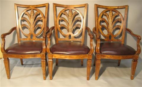 Appraisal: SET EIGHT CENTURY FURNITURE MITSFORD ARMCHAIRS th century the curved