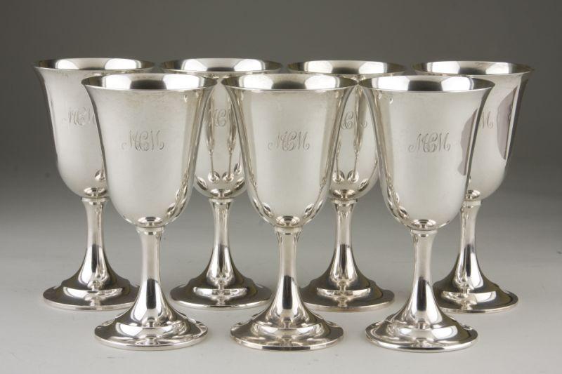 Appraisal: Set of Sterling Goblets by International in the Lord Saybrook