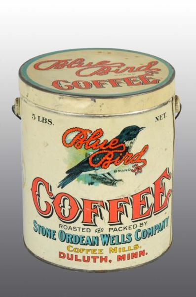 Appraisal: -Pound Blue Bird Coffee Tin Description Packed by the Stone