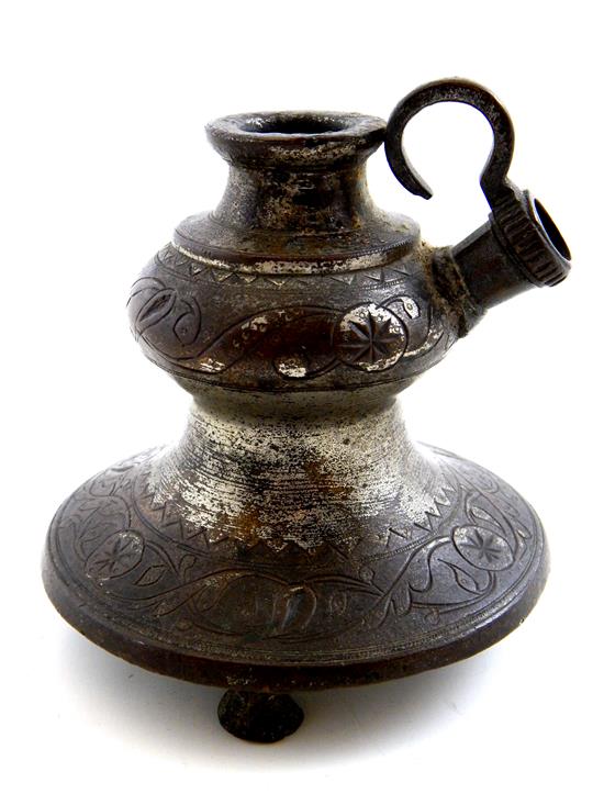 Appraisal: ASIAN Possibly th C or earlier Middle Eastern hookah base