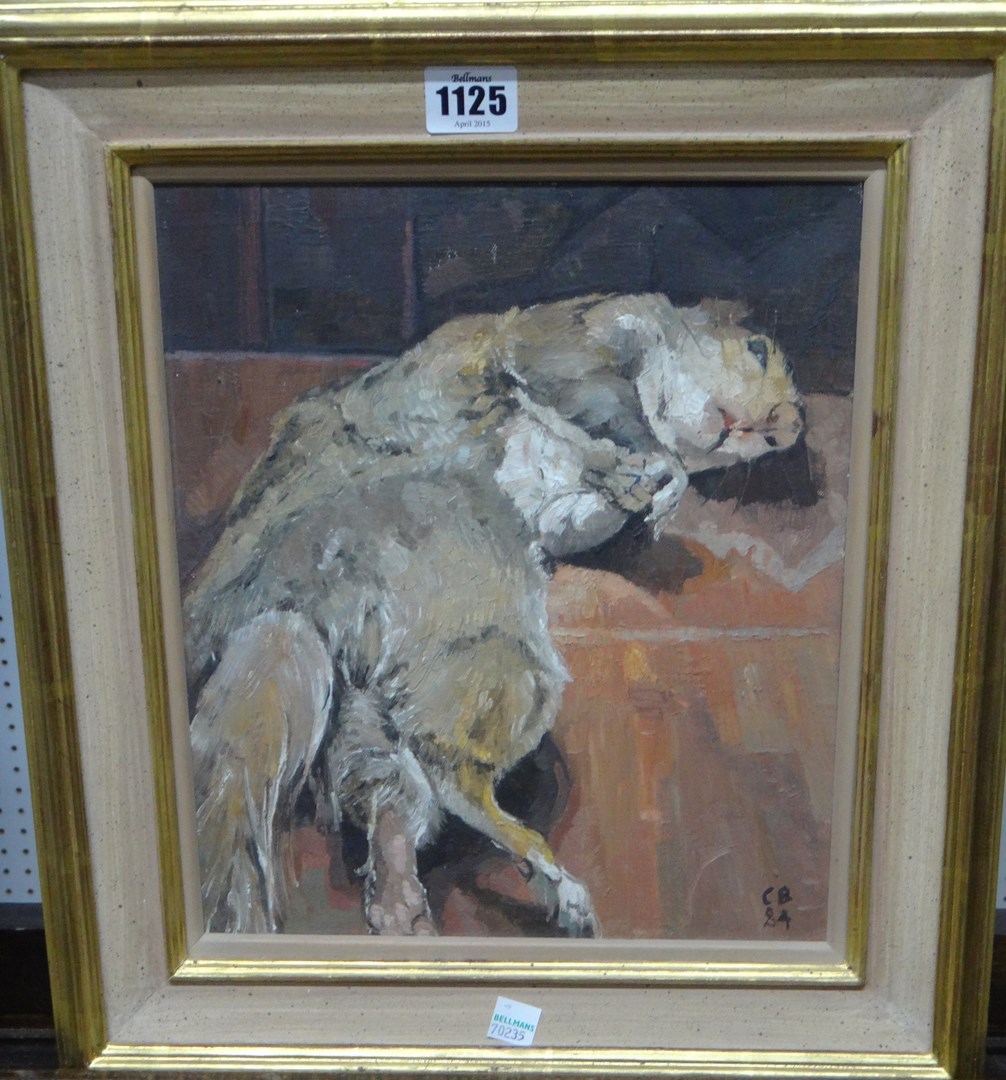 Appraisal: Christopher Bramham b Squirrell oil on canvas signed with initials