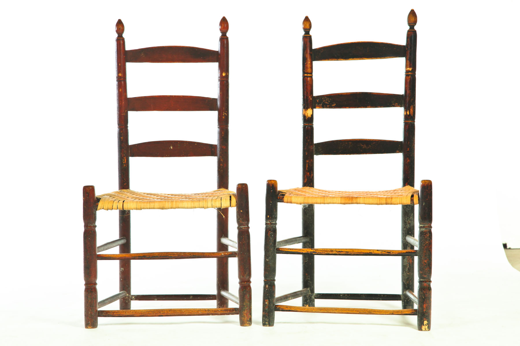 Appraisal: SET OF FOUR LADDERBACK CHAIRS New England early th century